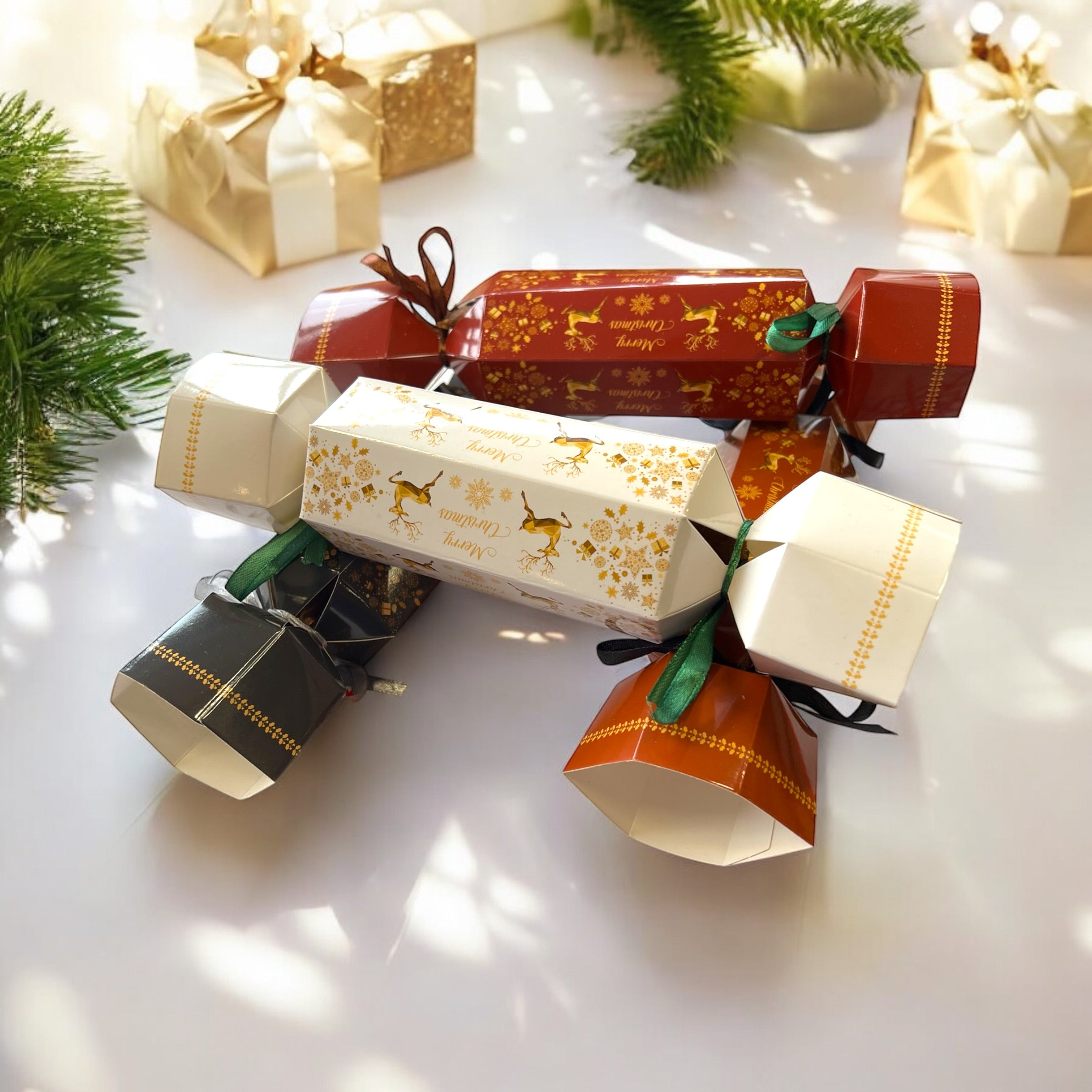 Christmas crackers filled with tasty treats