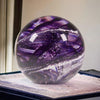 Round crystal Glass paperweight from cremation ashes