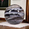 Round crystal Glass paperweight from cremation ashes