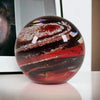 Round crystal Glass paperweight from cremation ashes