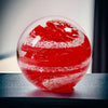 Round crystal Glass paperweight from cremation ashes