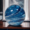Round crystal Glass paperweight from cremation ashes