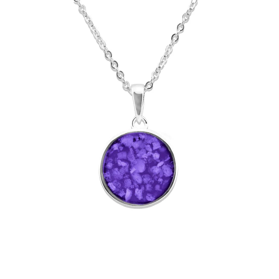 Ladies Classic Round Memorial Ashes Pendant