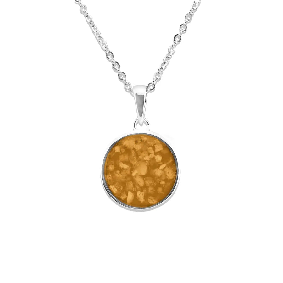 Ladies Classic Round Memorial Ashes Pendant