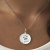 Moons Pawprint Memorial Pendants with Fine Crystal - Engraved