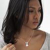 Dog Bone Pawprint Memorial Necklace with Fine Crystals - Engraved