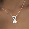 Dog Bone Standard Engraving Memorial Necklace with Fine Crystals Engraved