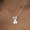 Dog Bone Pawprint Memorial Necklace with Fine Crystals - Engraved